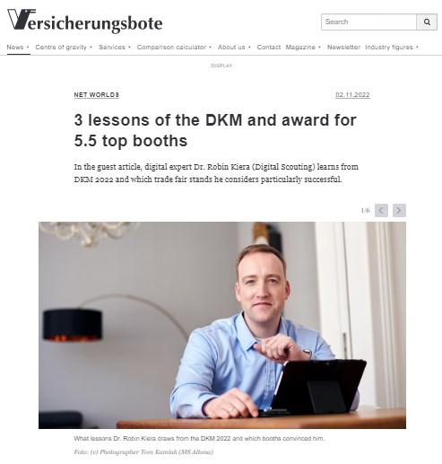 3 lessons of the DKM and award for 5.5 top booths